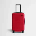 Sert Çift Fermuarlı Küçük El Valizi - Kiraz Kırmızısı