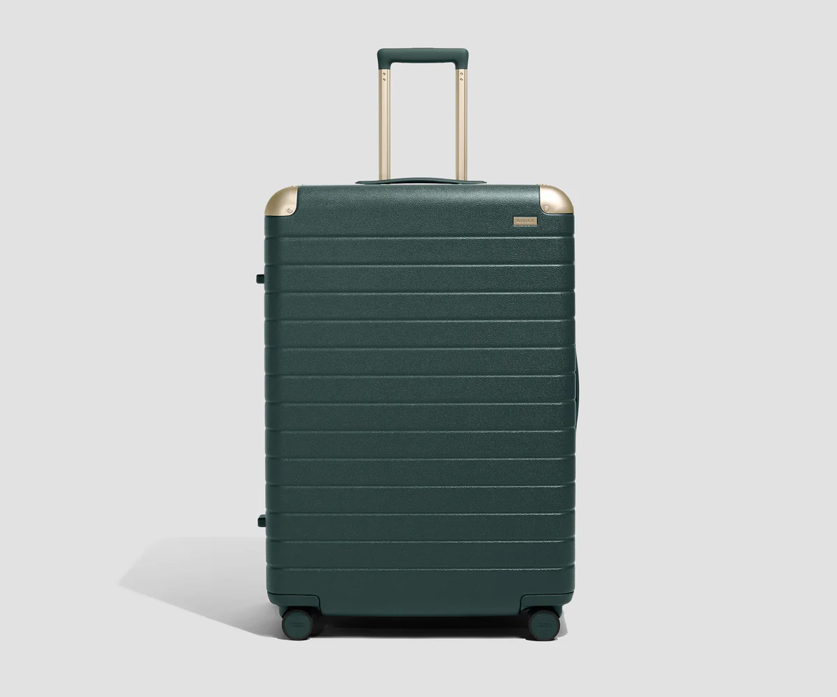 Aliminyum Kenarlı Büyük Boy Valiz - Sarmaşık Yeşili