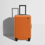 Sert Çift Fermuarlı Orta Boy Valiz - Şerbet Turuncu