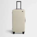 Sert Tek Fermuarlı Ultra Büyük Valiz - Tuz Beyazı