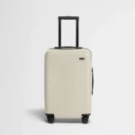 Sert Tek Fermuar Büyük El Valizi - Tuz Beyazı