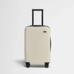 Sert Çift Fermuarlı Küçük El Valizi - Tuz Beyazı