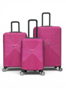 Away Quell Model 3'lü Kabin Boy + Orta Boy + Büyük Boy Fuşya Valiz Seti