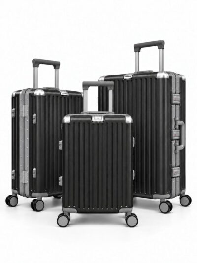 Away Alüminyum Siyah 3’lü Set — Kabin, Orta ve Büyük Boy Valiz