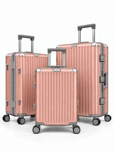 Away Alüminyum RoseGold 3’lü Set — Kabin, Orta ve Büyük Boy Valiz