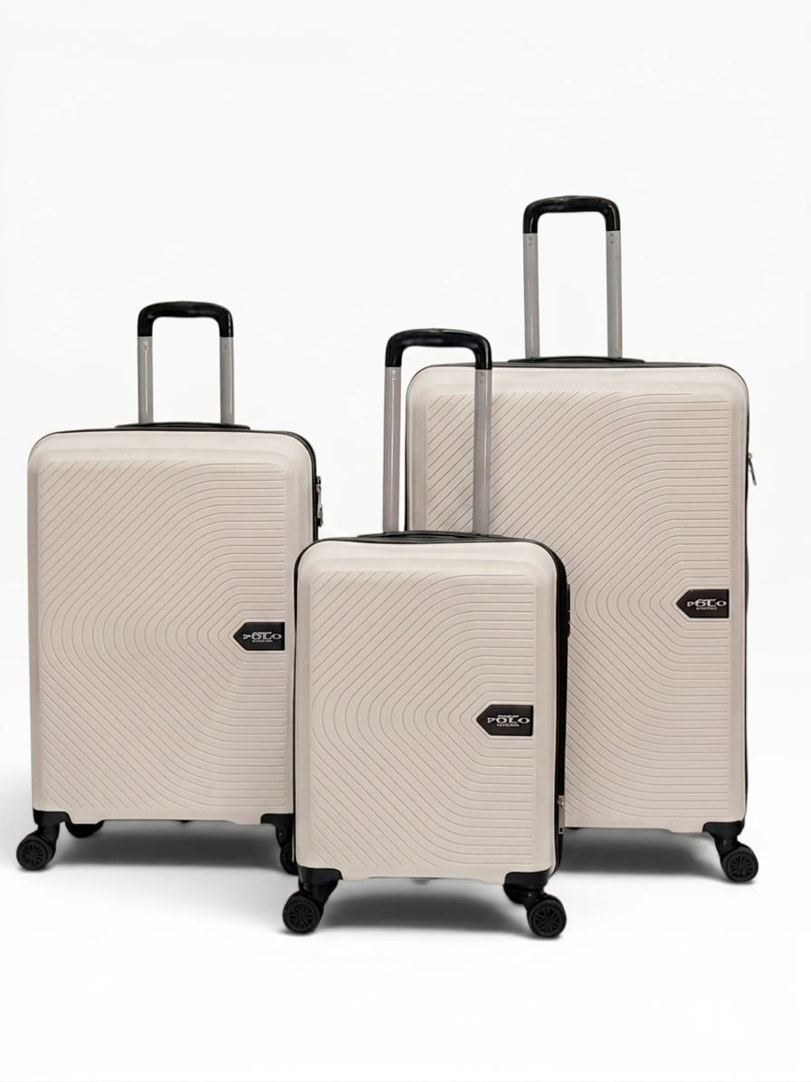 Away Çizgili Model 3'lü Kabin Boy + Orta Boy + Büyük Boy Taş Valiz Seti