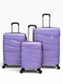 Away Dalgalı Model 3'lü Kabin Boy + Orta Boy + Büyük Boy Lila Valiz Seti