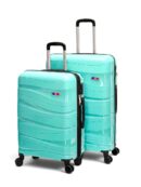 Away Dalgalı Model 2'li Orta Boy + Büyük Boy Su Yeşili Valiz Seti