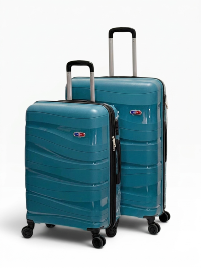 Away Dalgalı Model 2'li Orta Boy + Büyük Boy Petrol Valiz Seti