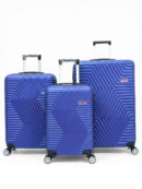 Away DC Model 3'lü Kabin Boy + Orta Boy + Büyük Boy Çivit Mavisi Valiz Seti