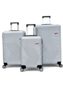 Away DC Model 3'lü Kabin Boy + Orta Boy + Büyük Boy Gümüş Valiz Seti