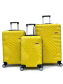 Away DC Model 3'lü Kabin Boy + Orta Boy + Büyük Boy Sarı Valiz Seti