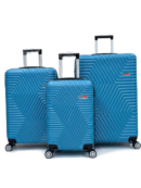 Away DC Model 3'lü Kabin Boy + Orta Boy + Büyük Boy Turkuaz Valiz Seti