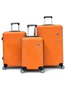 Away DC Model 3'lü Kabin Boy + Orta Boy + Büyük Boy Turuncu Valiz Seti