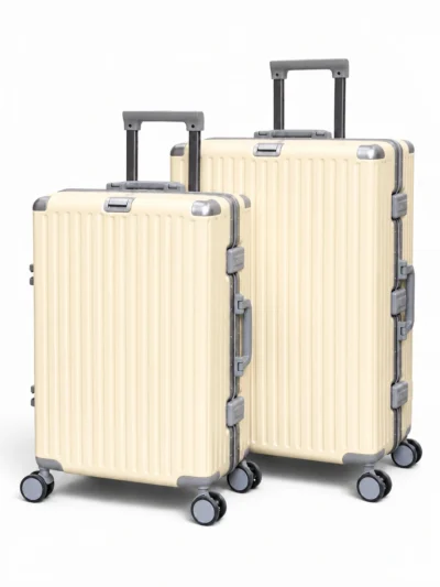 Away Alüminyum Krem 2’li Set (Orta + Büyük Boy) Valiz